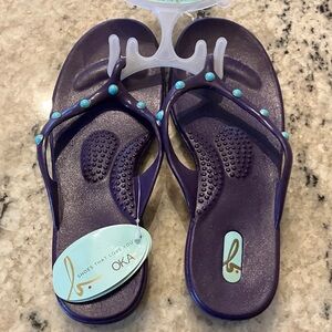 Oka B. Sandals, Amelia Grape, Size M 7-8